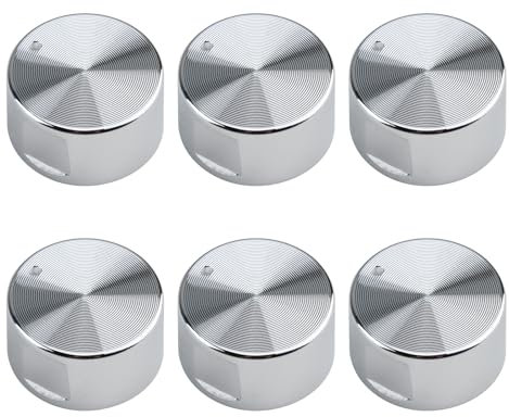 Perillas de Control 6mm Botones Perillas de Cocina Metal Mandos Cocina Gas, 6 Piezas Botón Giratorio Universal, Pomos para Hornos, para Mayoría las Horno, Cocina, Estufa de Gas
