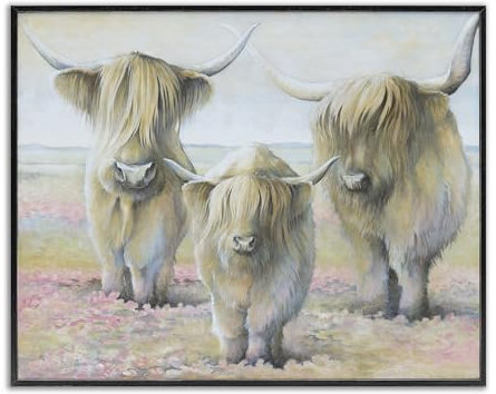 Stupell Industries Gerahmtes Giclée-Kunstdesign von White Ladder Gentle Cattle Trio