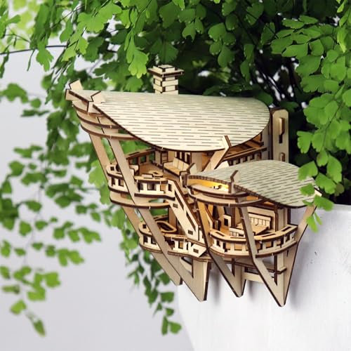 Horizons Edge 3D Wooden Puzzle for Adults and Kids - Includes LED Lights, Acrylic Stake, and Assembly Tools, DIY Kit for Home or Plant Decor, 119 Pieces (Battery not Included) by Tiny Tree Houses