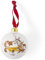 Royal Worcester Keramikkugel 'Wrendale Designs Away in a Manger', limitierte Auflage 2024: Schmuckkugel aus Knochenporzellan mit Golddetails und rotem Band für den Weihnachtsbaum