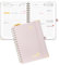 POPRUN Kalender 2025 2026 Buchkalender Ringbuch mit Hardcover, ca. A5 (21,5 x 16 cm), 17-Monate-Terminplaner (Aug.2025-Dez.2026), Wochenplaner 2025 2026 mit Plastiklineal - Hellrosa