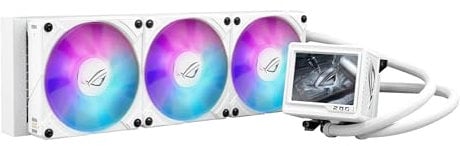 Asus ROG Ryujin III 360 ARGB Extreme 360mm Liquid CPU Cooler, 3x Enhanced Magnetic ROG ARGB Fans, Upgraded Customisable 3.5 LCD Display, White