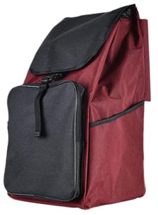 Sharplace Folding Trolley Cart Storage Bag Replacement Waterproof for Shopping Grocery Accessory Lightweight Wear Resistant 51x33x22cm, Red Black