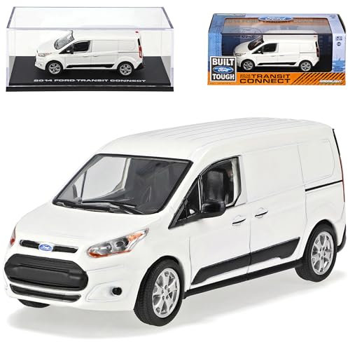 Defekte Vitrine Ford Transit Connect Transporter Kasten Weiss ab 2013 2. Generation 1/43 Greenlight Modell Auto