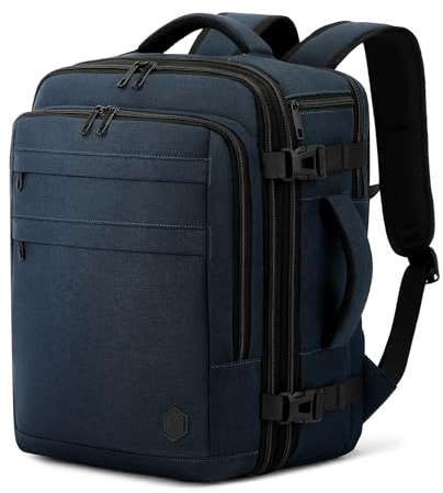 VANKEV easyJet British Airways Handgepäck Erweiterbar Rucksack 45x36x20 | 32L-40L, Große Kapazität, Sitzunter Reiserucksack für Reisen Arbeit, passt für 15,6 Zoll Laptops,Freizeitrucksack, Dunkelblau