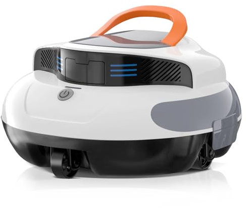 Quilted Northern Poolroboter, Kabelloser Poolsauger Akku, 120 Min Leistungsstarke Reinigung, Selbstparkfunktion, Poolsauger Bodensauger Ideal für 90 ㎡ Oberirdische Pools, Einfach zu Bedienen