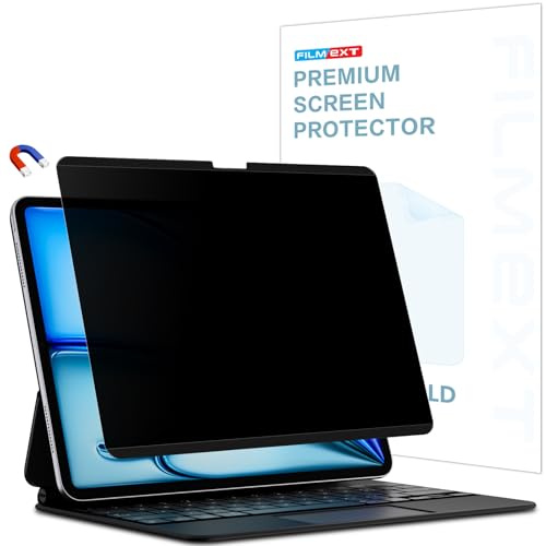 FILMEXT Magnetic Privacy Screen Protector for iPad Air 13 inch 2026-2024 | (M4/M3/M2,7th/6th Generation),Removable Anti Spy Glare Blue Light Filter Black Secrity Privacy Film