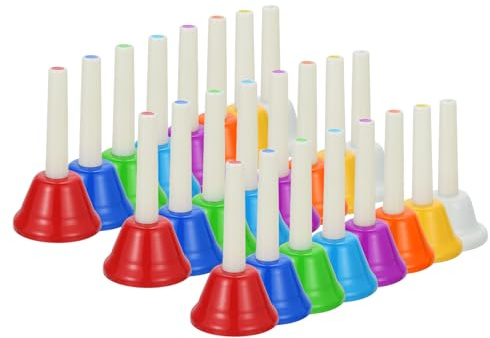 QUARKZMAN 3 Set Handglocken Set 8 Noten Musik Farbiges Musikinstrument | Diatonische Glocken, Weiß/Gemischte Farben, Für Musikunterricht Fest Kirche Chor Familie Geburtstag Hochzeit Party