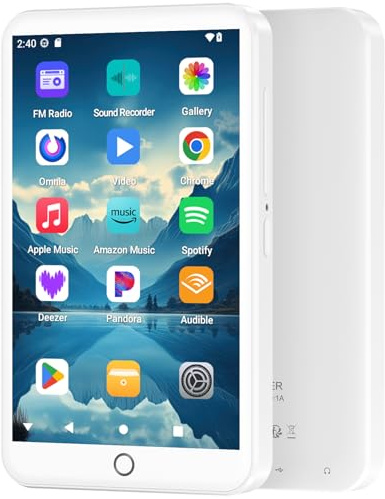 Fanvace MP3 Player mit Bluetooth und WiFi, Android 13 MP3 MP4 Player mit 4“ Touchscreen und Lautsprecher, 3GB RAM & 32GB ROM, Spotify Music Player mit Audible, Play Store