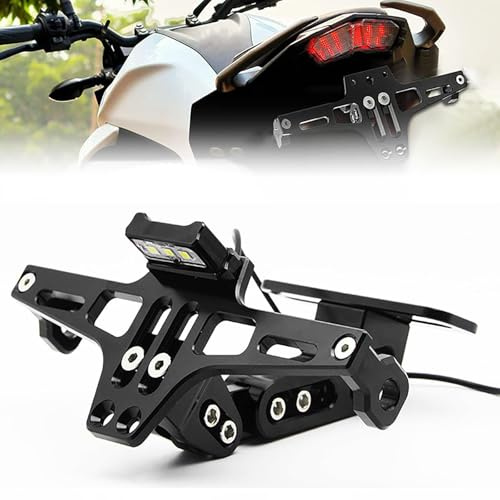 Kennzeichenhalter Motorrad für Yamaha R 125 2021 2022 2023 2024 2025 | Einstellbarer Winkel Motorrad kennzeichenhalterung Lizenz Halterung,Black