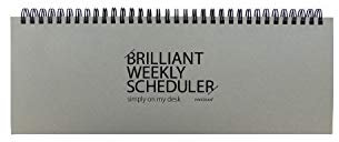 PAPERIAN Brilliant 2021 Wochenplaner mit Drahtkammbindung, undatiert, englischer Sprache, grau, 30.5 x 11.2 cm