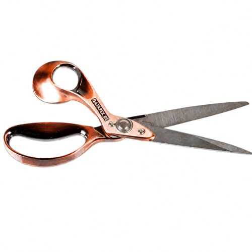 LHS-25 Profischere für Linkshänder – massive Metallschere 25 cm, robuste Linkshänderschere mit verstellbarem Klingendruck, für Textilien, Leder, Schaumstoffe, Klebebänder & Folien