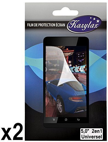 KARYLAX Seluxion - Pack de 2 Films de Protection à découper Universel M pour smartphone Archos Access 45 4G [Taille écran maximale 6,2 cm x 11 cm]