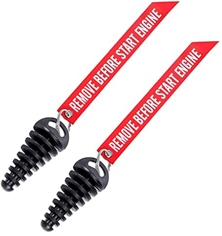 Dealikee 2 Stück 15mm-38mm Motorrad Auspuffstopfen Wasserdichter Gummi Stopfen Auspuffrohre Stopfen Motorradauspuff Schalldämpfer Auspuff Plug für Motorrad 0.6-1.5