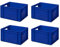 1a-TopStore 4 Stk. Transport-Stapelkasten TK421-0, blau, 400x300x210 mm (LxBxH), aus PP, Volumen: 19 Liter, Traglast: 40 kg, lebensmittelecht, made in Germany, Industriequalität