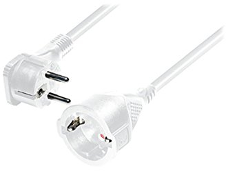 Schutzkontakt-Flachstecker - Verlängerungskabel mit Winkelstecker Beschreibung:passt perfekt hinter alle Möbel, nur 10 mm dick, 5,0 m, weiß