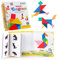 Coogam Travel Tangram Puzzle mit 3 Magnetic Tangram - Road Trip Tangoes Jigsaw Shapes Dissektionsspiele mit Lösung - IQ Book Pädagogisches Spielzeug Rätselgeschenk