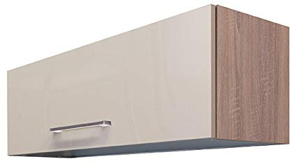 Smart Möbel Küchen Hängeschrank mit Klapptür | 100 cm breit | Kaschmir Glanz