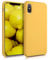 kwmobile Hülle kompatibel mit Apple iPhone XS Hülle - Silikon Handy Case - Handyhülle weiche Oberfläche - kabelloses Laden - Honiggelb