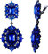 EVER FAITH Ohrclips Art Deco Vintage-Stil Party Gatsby Baumeln Chandelier Clips on Ohrringe für Damen Blau-Ton