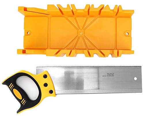 Ejoyous Mitre Box and Saw Set with 90° 45° Angle Cutting for Woodworking