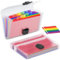 2 Stück Fächermappe, A6, 13 Fächer, tragbar, regenbogenfarben, Kunststoff, erweiterbar, mit farbigen Etiketten, Index, Mini-Dokumenthüllen, Regenbogenordner, Dokumentenmappe Dokumenten Organizer