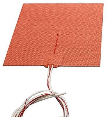 Hitzebeständige Heizkörper, 200 x 200 mm, 12 V, flexibel, Silikon, für Voron V2.4 Prusa i3 RepRap 3D-Drucker, beheiztes Bett (12 V, 200 W)