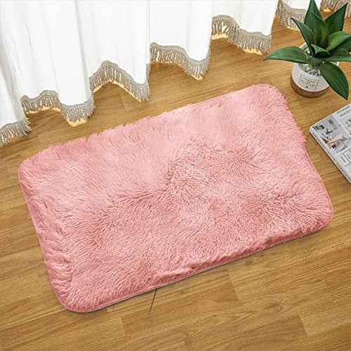 DALINA Textil Alfombra Decorativa de Pelo Largo Extra Suave -Alfombra Antideslizante para Salón Dormitorio Rectangular (50X120CM, Rosa)