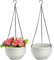 ZEAYEA Set of 2 Hanging Planter, 9 Inch Self Watering Hanging Flower Pot for Indoor Outdoor Plants, Plastic Plant Pot Container with Hanging Chain for Home Garden Decoration, White