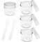 4 Stück Kleine Döschen 20ml mit Deckel Plastik Cremedosen zum Befüllen Leer Kosmetik Tiegel mit 2 Minispateln Creme Dosen Reise Töpfchen Döschen Set für Lippenbalsam, Lotion, Creme, Transparent