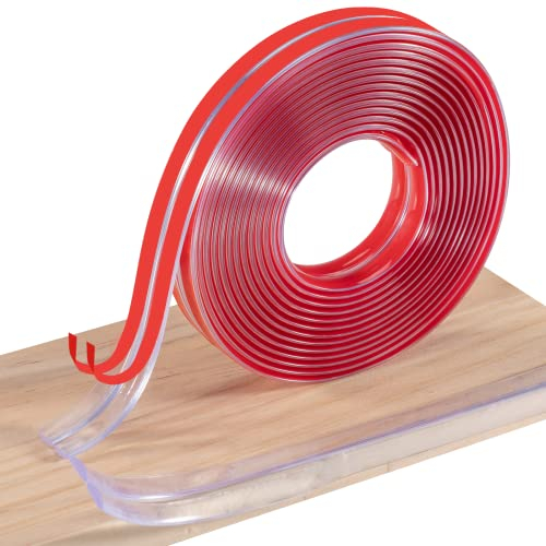 BillyBath 4 m Schutz für Babytisch, transparent, für Tischecken, Schutz vor Ecken und Kanten, selbstklebend, ungiftig, ohne für Tische, Fensterbänke, Wände