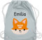 Turnbeutel Rucksack - Süßer schlauer Fuchs - Unisize - Pastell Blau - beutel kinder stoffbeutel name kindergarten stofftasche wechselwäsche turnen tasche turnsack taschen sportbeutel baumwolle