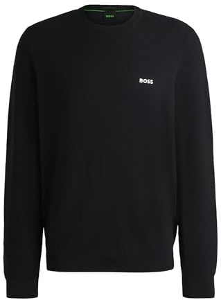 BOSS Mens Momentum-X CN Branded Crew-Neck Sweater in Dry-Flex Fabric