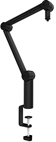 NZXT Boom Arm Mini - AP-BOOMS-B1 - Brazo de brazo de micrófono pequeño para transmisión, creación de contenido, podcasting y grabación - Canal de cable cubierto - Compatibilidad universal - Negro