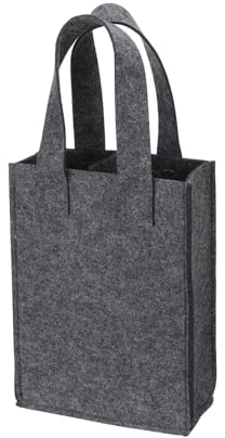 PATIKIL 2 Flaschen Wein Tragetasche Grau, Filz, 240 x 85 x 180mm, Unisex-Erwachsene, Weinliebhaber