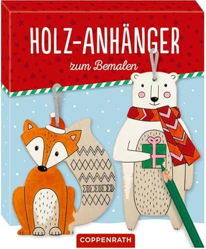 Holz-Anhänger zum Bemalen: Fuchs & Bär / Eichhörnchen & Eule