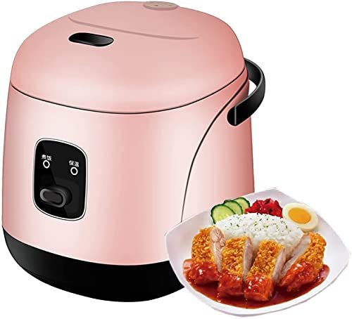 SilteD Olla Arrocera Pequeña Olla Arrocera Vaporera Eléctrica para Alimentos con Función De Mantener Caliente Olla Múltiple con Olla Arrocera Antiadherente Extraíble,Rosado