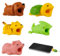 NQEUEPN 5pcs Cable Protector Animals Bite, Cute Charging Cable Savers Bite Animals Tiger Pig Turtle Puppy Chameleon Charging Cable Protectors Cover for Most Cellphones and iPad Chargers