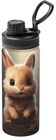 Gourde isotherme en acier inoxydable avec motif lapin mignon - Pour le voyage