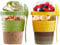 4All Yogurt Pots Reuseable 600ml Overnight Oats container With Lid & Spoon 20oz BPA free Breakfast Pots to GO Cereal On the Go Lunch Oatmeal Jars (Yellow,Green)