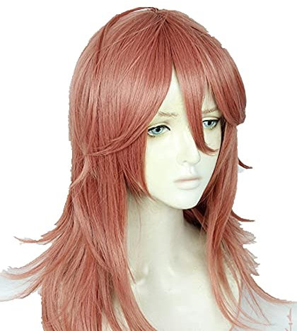 LINLINCD -Angel Devil Cosplay Wig Anime Chainsaw Man Cosplay Dark Orange Heat Resistant Synthetic Hair Wigs + Wig Cap