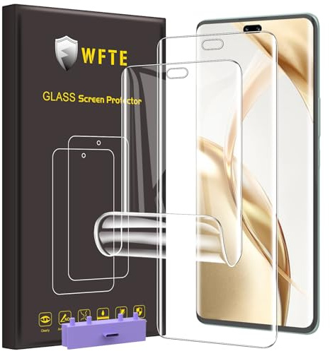 WFTE [2-Pack Protector de Pantalla para Honor 200 Pro 5G [No Cristal Templado] Hidrogel Flexible,Cobertura máxima,Huellas Actilares Libre,Sin Burbujas,TPU Protector de Pantalla Honor 200 Pro