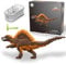 LONESTAR Mini Klemmbausteine Spinosaurus Dinosaurier 3D Modell, 420 Teile, Mikrobausteine in Braun und Orange, 42 x 10 x 19 cm, DIY Bauset mit Sortierbox, dekorativ, pädagogisch wertvoll, sammelbar