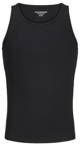 JACK & JONES Rib Tank Top Débardeur côtelé Jorislington, Noir, M Hommes