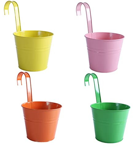 KONTONTY 4piezas Maceta De Hierro Gancho para Colgar Cubo De Flores De Colores para Decoración De Maceta De Hierro Resistente