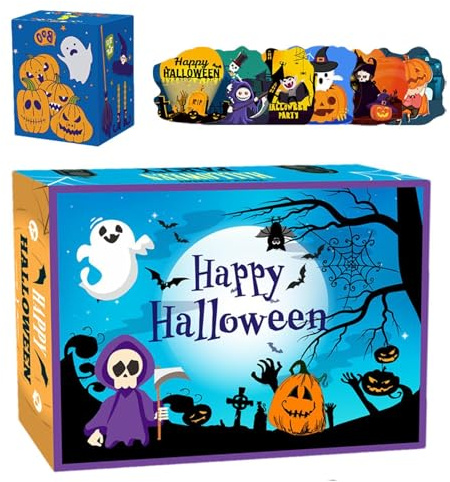 GkgWuxf Halloween-Puzzles, Halloween-Countdown-Kalender,Anime Puzzle Countdown Kalender Spielzeug - Feinmotorik-Spielzeug für Kinder, Heimdekoration, Hexen-Geist-Thema, lustige Puzzles für den