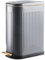 ELPHECO Slim Bathroom Trash Can Foot-Operated Stainless Steel Garbage Can with Soft Close Lid Step Trash Bin with Removable Inner Bucket for Bedroom, Office, Kitchen (Grey, 3.5 Gallons)