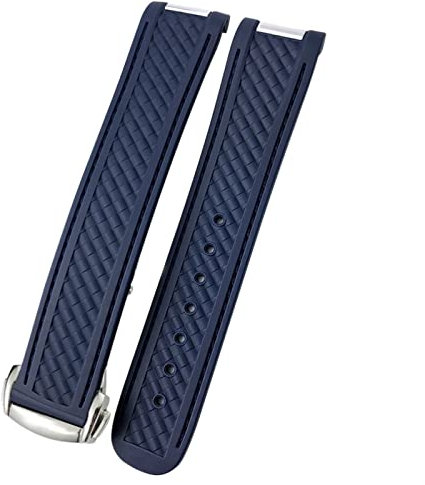 CWZZWS 20mm Rubber Silicone Watch Strap Fit For Omega Moon Watch Speedmaster AT150 Seamaster 300 Steel Buckle Watchband Bracelets Rose Gold Buckle