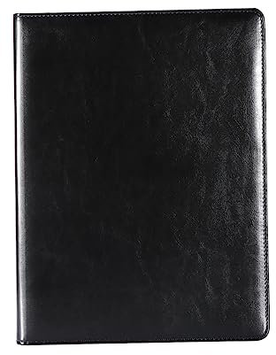 DIYEAH multifunktionaler Aktenordner a4 Ordner Geschäftsordner Klemmbretter mit Aufbewahrung Ordner mit Taschen pu-Dateiordner pu-Ordner Black