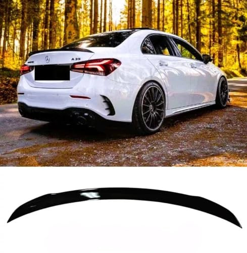 For Auto Perfectionists UK Rear Boot Spoiler Compatible With Mercedes A Class Saloon V177 AMG 2018-2024 ABS Gloss Black